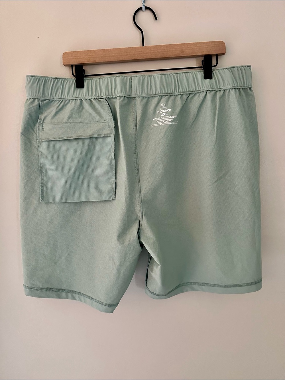 Rhoback Sage Seafoam Green Athletic Shorts with Back Pocket Tie Waist Sz 3XL - Picture 7 of 11